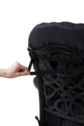 Living and Home 110cm L x 48cm W Waterproof Garden Lounger Chair Cushion in Black - Size: 110 cm L x 48 cm W - thumbnail 4