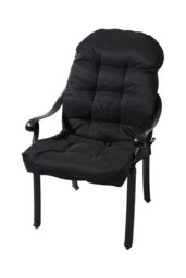 Living and Home 110cm L x 48cm W Waterproof Garden Lounger Chair Cushion in Black - Size: 110 cm L x 48 cm W - thumbnail 1