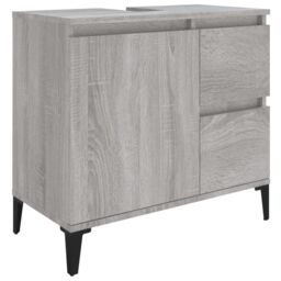 Berkfield Home 3 Piece Bathroom Cabinet Set Grey Sonoma Engineered Wood - thumbnail 5