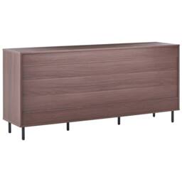 Wyld and Coco 3-Door Sideboard - Dark Brown Melamine with Black Metal Legs - thumbnail 6