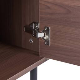 Wyld and Coco 3-Door Sideboard - Dark Brown Melamine with Black Metal Legs - thumbnail 7