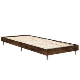 Berkfield Home Durable Bed Frame Smoked Oak 75x190 cm Small Single Engineered Wood in Brown - thumbnail 5