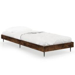 Berkfield Home Durable Bed Frame Smoked Oak 75x190 cm Small Single Engineered Wood in Brown - thumbnail 3