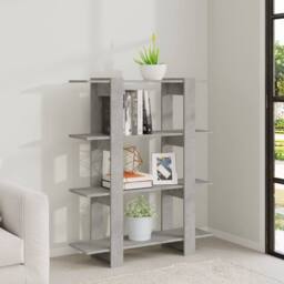 Berkfield Home Classic Book Cabinet/Room Divider Concrete Grey 100x30x123.5 cm - thumbnail 6