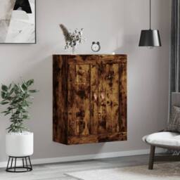 Berkfield Home Wall Mounted Cabinet Smoked Oak 69.5x34x90 cm Engineered Wood in Brown - thumbnail 1