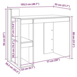 Berkfield Home Office Desk Sonoma Oak 103.5x56.5x94 cm Engineered Wood in Light Brown - thumbnail 9
