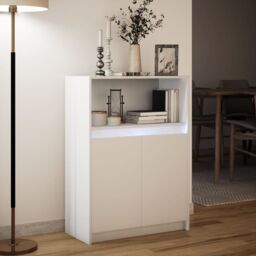 Berkfield Home Sideboard with LED White 72x34x100 cm Engineered Wood - Size: 72 x 34 x 100 cm - thumbnail 5