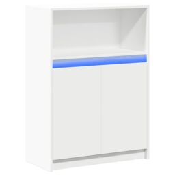 Berkfield Home Sideboard with LED White 72x34x100 cm Engineered Wood - Size: 72 x 34 x 100 cm - thumbnail 3