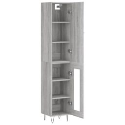 Berkfield Home Highboard Grey Sonoma 34.5x34x180 cm Engineered Wood - thumbnail 4
