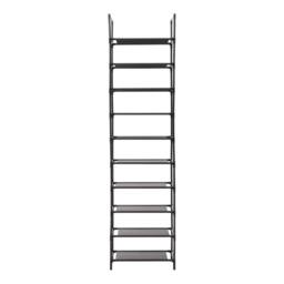 KORVIXA 10Tier Narrow Shoe Rack Shoe Shelf in Black - Size: 100 cm x 100 cm