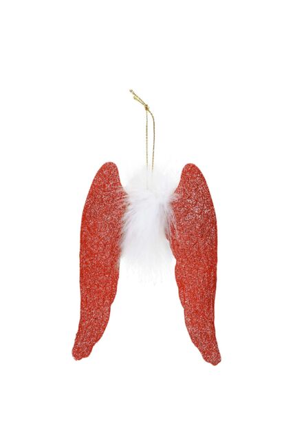 VFM e-Store Christmas Tree Decoration Hanging Angel With Glitter & Fur X Red - image 1