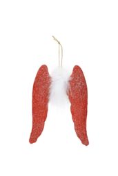 VFM e-Store Christmas Tree Decoration Hanging Angel With Glitter & Fur X Red - thumbnail 1