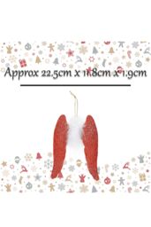 VFM e-Store Christmas Tree Decoration Hanging Angel With Glitter & Fur X Red - thumbnail 2