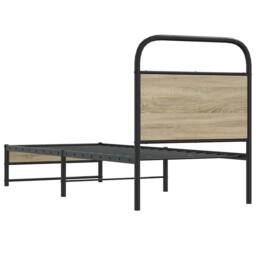 Berkfield Home Bed Frame Without Mattress 75x190 cm Smoked Oak Engineered Wood in Brown - thumbnail 7