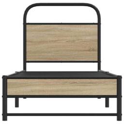 Berkfield Home Bed Frame Without Mattress 75x190 cm Smoked Oak Engineered Wood in Brown - thumbnail 5