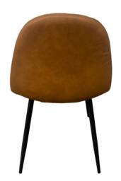 IH Design Corona Tan Faux Leather Dining Chairs Set of 4 with Black Steel Legs - thumbnail 6