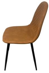 IH Design Corona Tan Faux Leather Dining Chairs Set of 4 with Black Steel Legs - thumbnail 4