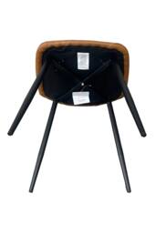 IH Design Corona Tan Faux Leather Dining Chairs Set of 4 with Black Steel Legs - thumbnail 7