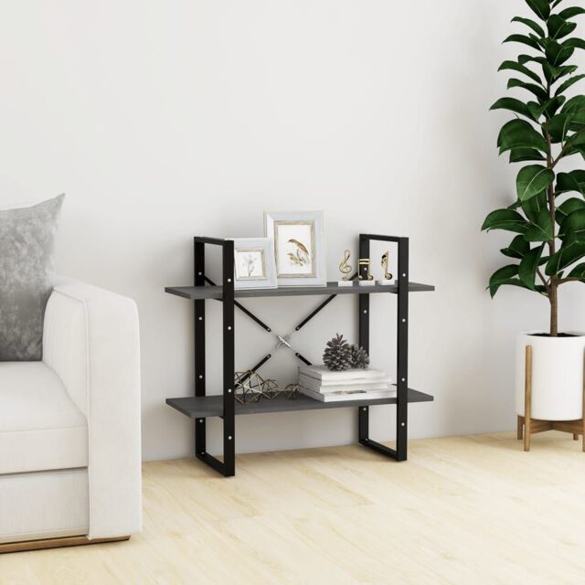 Berkfield Home 2-Tier Book Cabinet Grey 80x30x70 cm Solid Pine Wood - Size: 80 x 30 x 70 cm - image 1