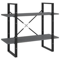 Berkfield Home 2-Tier Book Cabinet Grey 80x30x70 cm Solid Pine Wood - Size: 80 x 30 x 70 cm - thumbnail 2