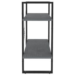 Berkfield Home 2-Tier Book Cabinet Grey 80x30x70 cm Solid Pine Wood - Size: 80 x 30 x 70 cm - thumbnail 6