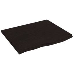 Berkfield Home Table Top Dark Grey 60x50x2 cm Treated Solid Wood Oak in Dark Brown - Size: 60 x 50 x 2 cm - thumbnail 1