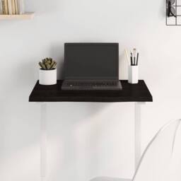 Berkfield Home Table Top Dark Grey 60x50x2 cm Treated Solid Wood Oak in Dark Brown - Size: 60 x 50 x 2 cm - thumbnail 2