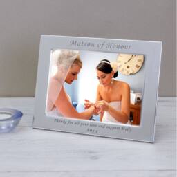 Uniqueful Women's Personalised Matron of Honour Silver Plated Frame Wedding - thumbnail 3