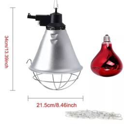 Nordara 250W INFA RED HEAT LAMP WITH BULB FOR POULTRY, BROODER CHICK PUPPIE PIG in Silver - thumbnail 2