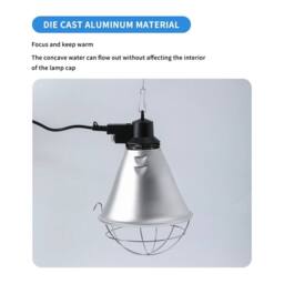 Nordara 250W INFA RED HEAT LAMP WITH BULB FOR POULTRY, BROODER CHICK PUPPIE PIG in Silver - thumbnail 3