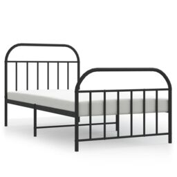 Berkfield Home Metal Bed Frame with Headboard & Footboard Black 100x200 cm - thumbnail 2