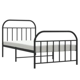 Berkfield Home Metal Bed Frame with Headboard & Footboard Black 100x200 cm - thumbnail 4