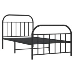 Berkfield Home Metal Bed Frame with Headboard & Footboard Black 100x200 cm - thumbnail 5