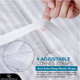 GAVENO CAVAILIA 10CM Satin Stripe Mattress Topper in White - Size: King - thumbnail 2