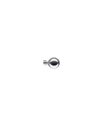 New Edge Blinds 28mm Fixed Length Metal Eyelet Curtain Pole Set - Met Ball Finial in Metallic Silver - Size: 50 cm - thumbnail 2