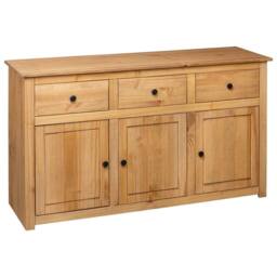 Berkfield Home Sideboard 135x40x80 cm Solid Pinewood Panama Range in Brown - Size: 135 x 40 x 80 cm - thumbnail 5