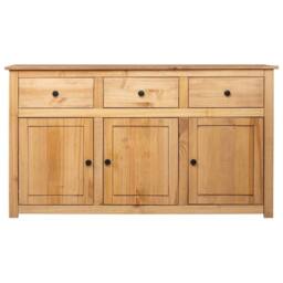 Berkfield Home Sideboard 135x40x80 cm Solid Pinewood Panama Range in Brown - Size: 135 x 40 x 80 cm - thumbnail 1