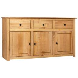Berkfield Home Sideboard 135x40x80 cm Solid Pinewood Panama Range in Brown - Size: 135 x 40 x 80 cm - thumbnail 2