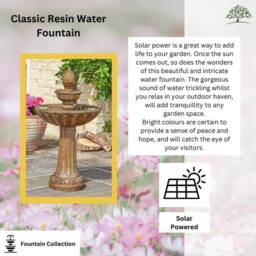 Marco Paul 85cm Bronze 3 Tier Resin Solar Powered Water Fountain - thumbnail 3
