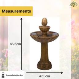 Marco Paul 85cm Bronze 3 Tier Resin Solar Powered Water Fountain - thumbnail 2