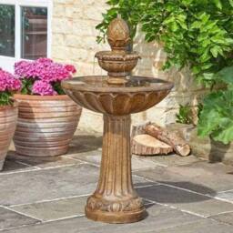 Marco Paul 85cm Bronze 3 Tier Resin Solar Powered Water Fountain - thumbnail 1