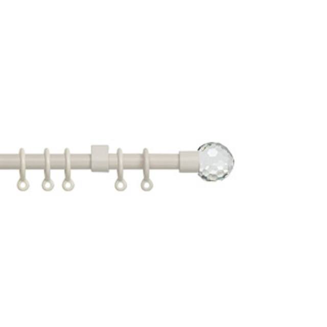 New Edge Blinds Exenteable Metal Curtain Pole 13-16mm in Cream - Size: 150 cm - image 1