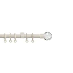 New Edge Blinds Exenteable Metal Curtain Pole 13-16mm in Cream - Size: 150 cm - thumbnail 1