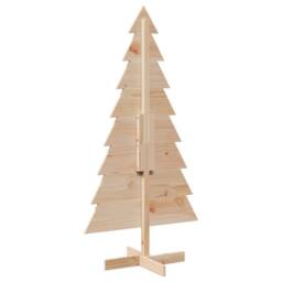 Berkfield Home Wooden Christmas Tree for Decoration 150 cm Solid Wood Pine in Light Tan - thumbnail 5