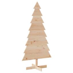 Berkfield Home Wooden Christmas Tree for Decoration 150 cm Solid Wood Pine in Light Tan
