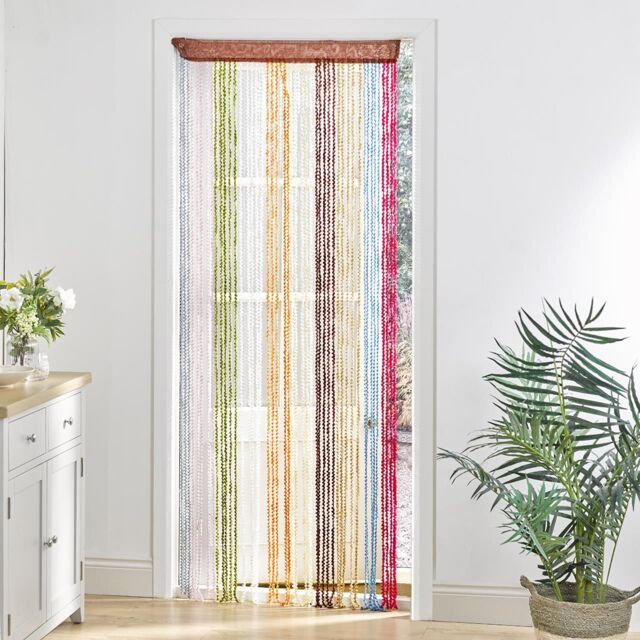 mysmartbuy Multicolour String Door Curtain - 90 x 200cm Colourful Spiral Tassel Doorway Fly Screen - Keeps Flies, Insects & Wasps Out - image 1