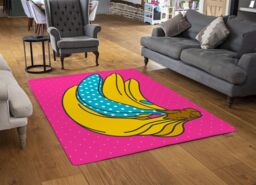 Benjamin Tate Design Pop Art Banana Designer Rug in Natural - Size: Large - thumbnail 2