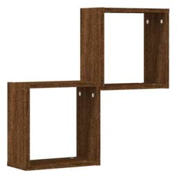Berkfield Home Wall Cube Shelves 2 pcs Brown Oak 30x15x30 cm - Size: 30 x 15 x 30 cm - thumbnail 4