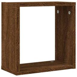 Berkfield Home Wall Cube Shelves 2 pcs Brown Oak 30x15x30 cm - Size: 30 x 15 x 30 cm - thumbnail 5