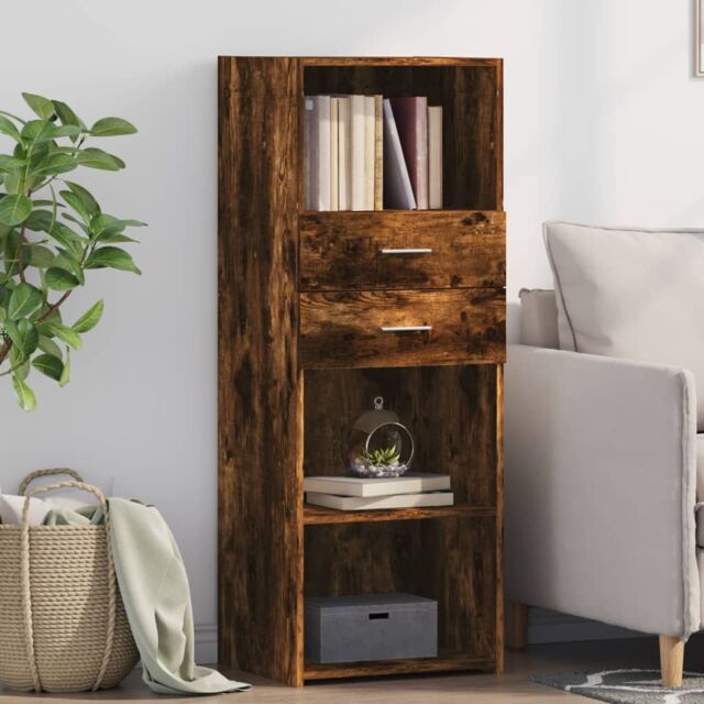 Berkfield Home Highboard Smoked Oak 45x42.5x124 cm Engineered Wood in Brown - image 1